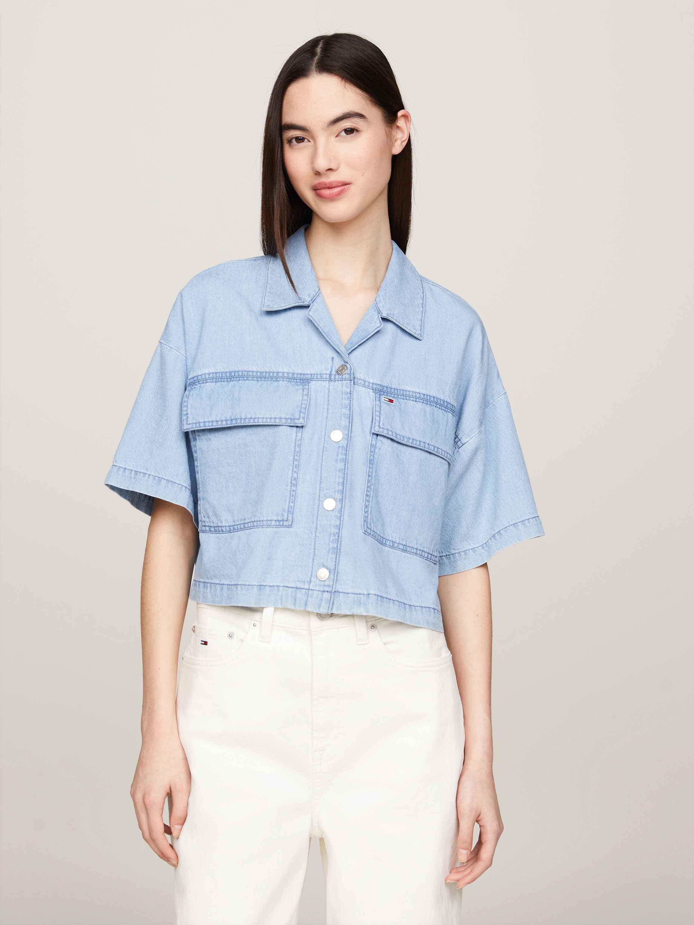 Chambray Denim Oversized Blouse