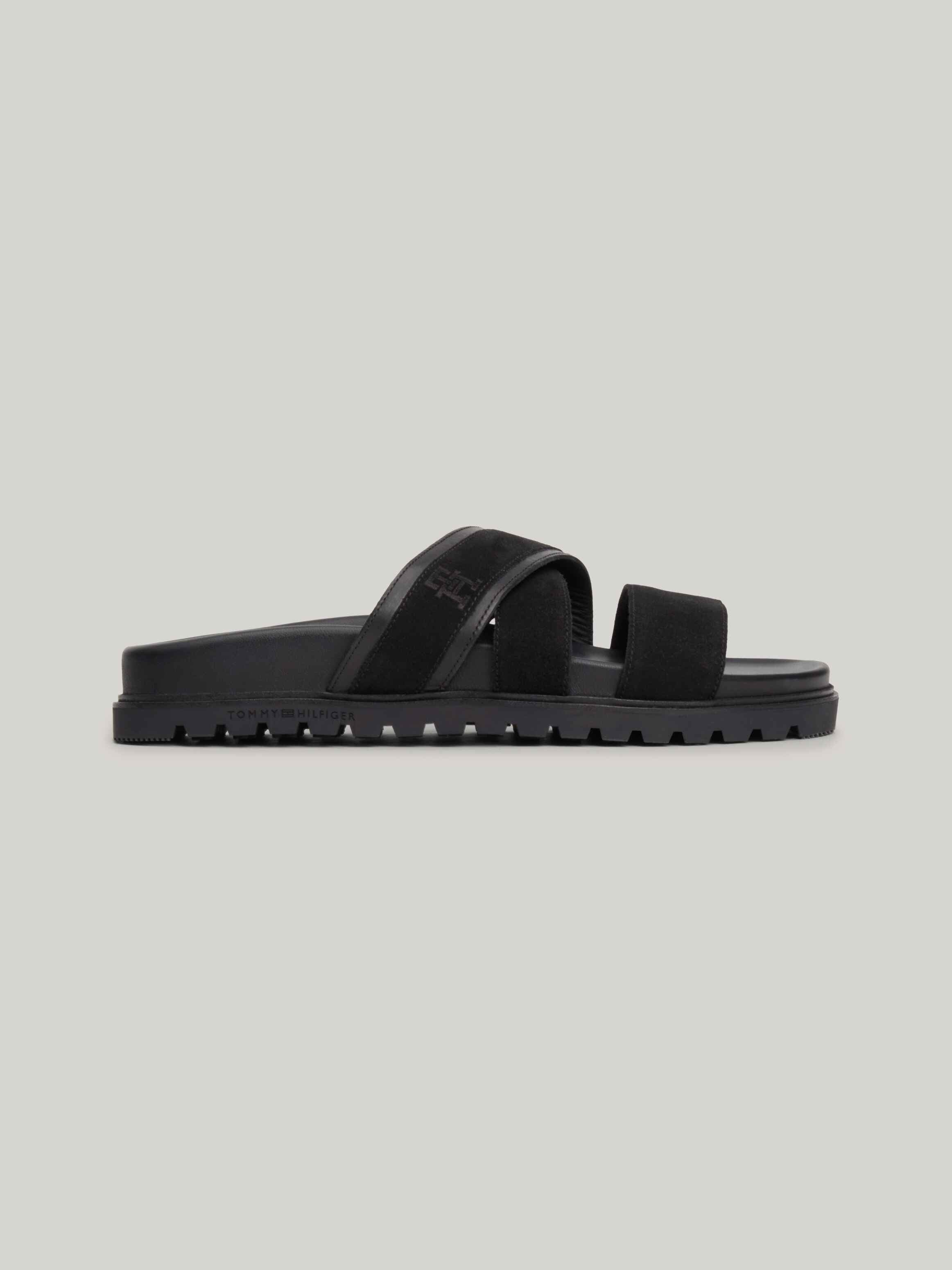 Elevated Crossover Cleat Suede Sandals