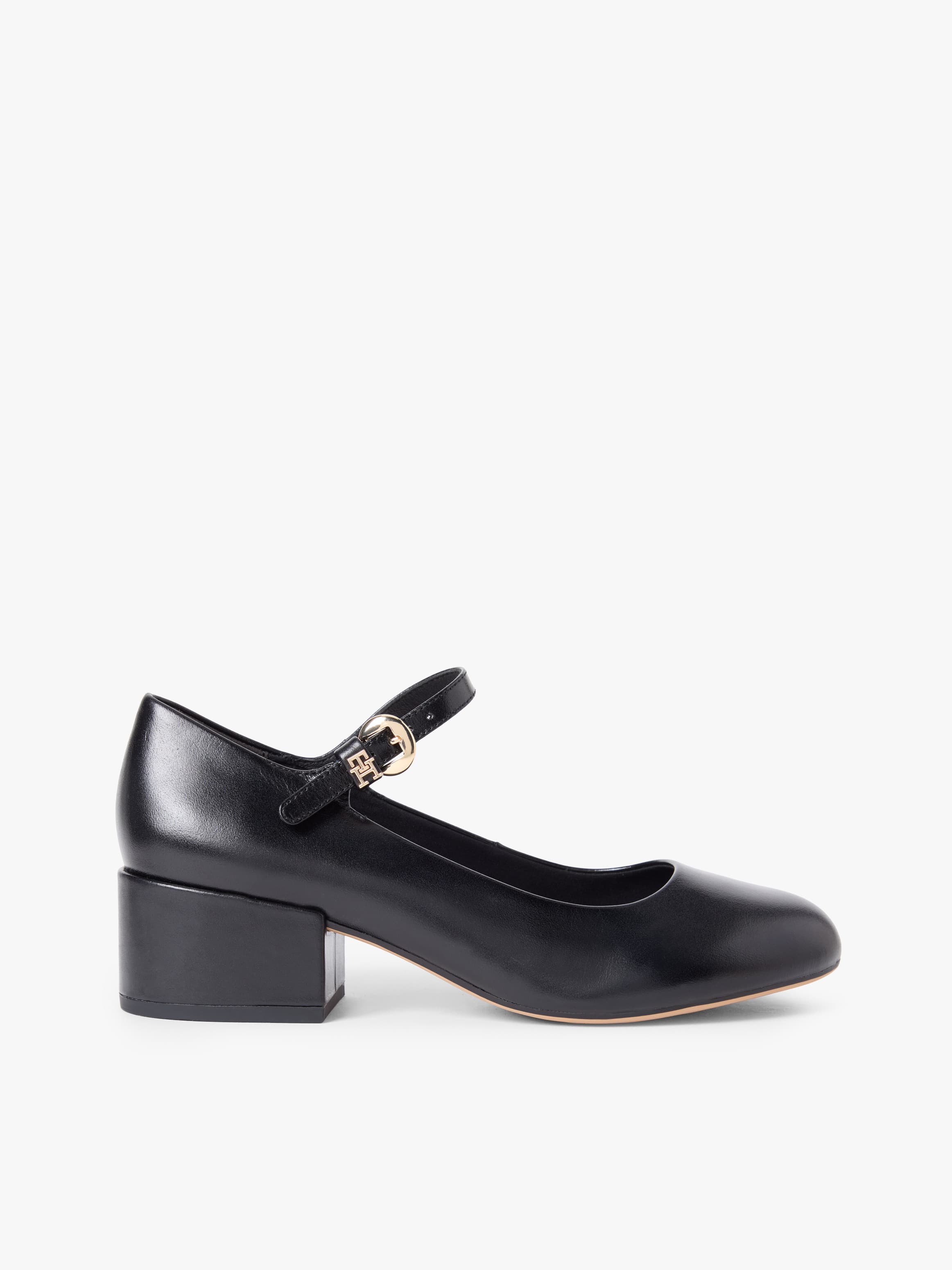 Leather Mary Jane Block Heels