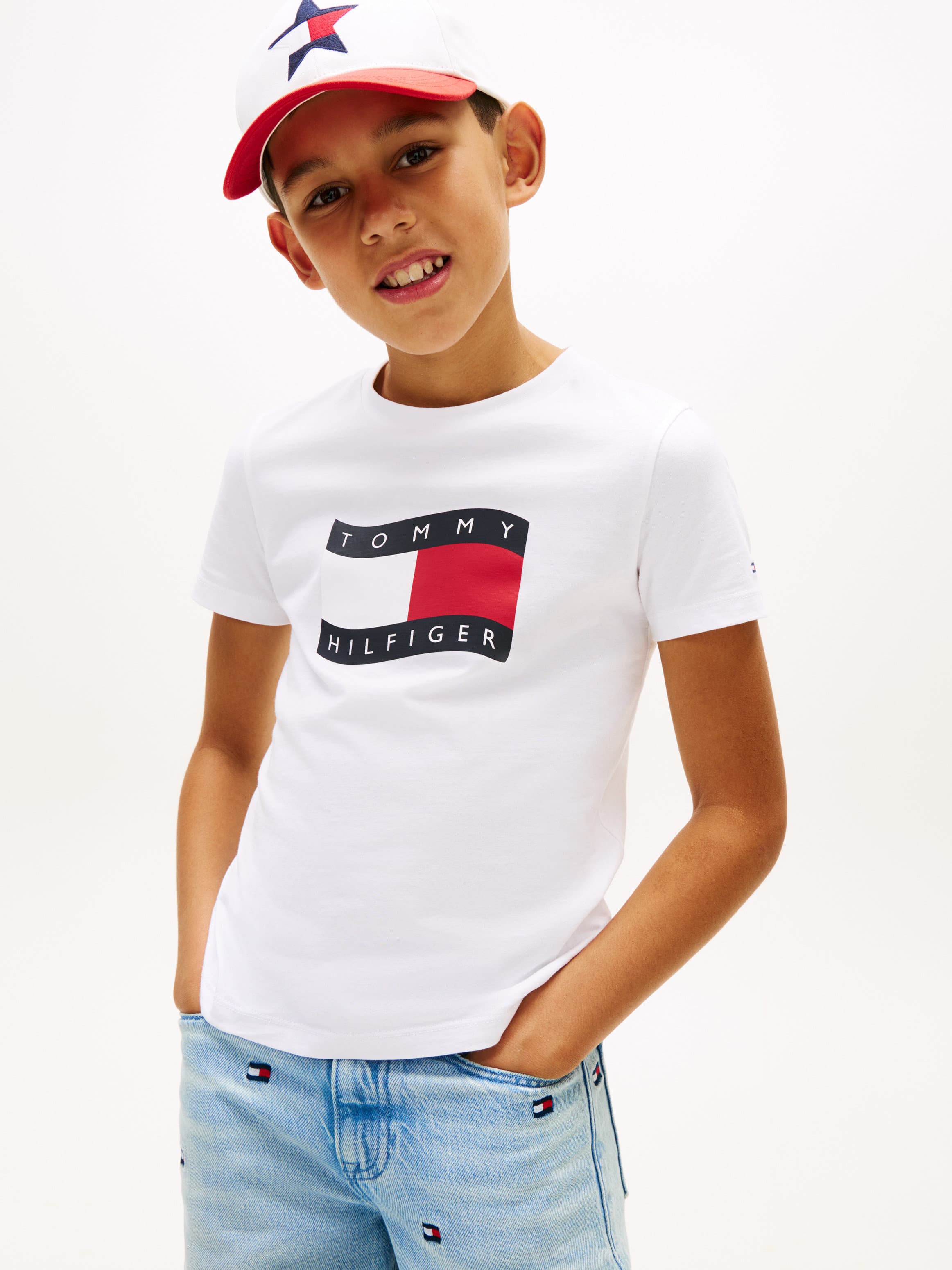 Wavy Flag Jersey Crew Neck T-Shirt