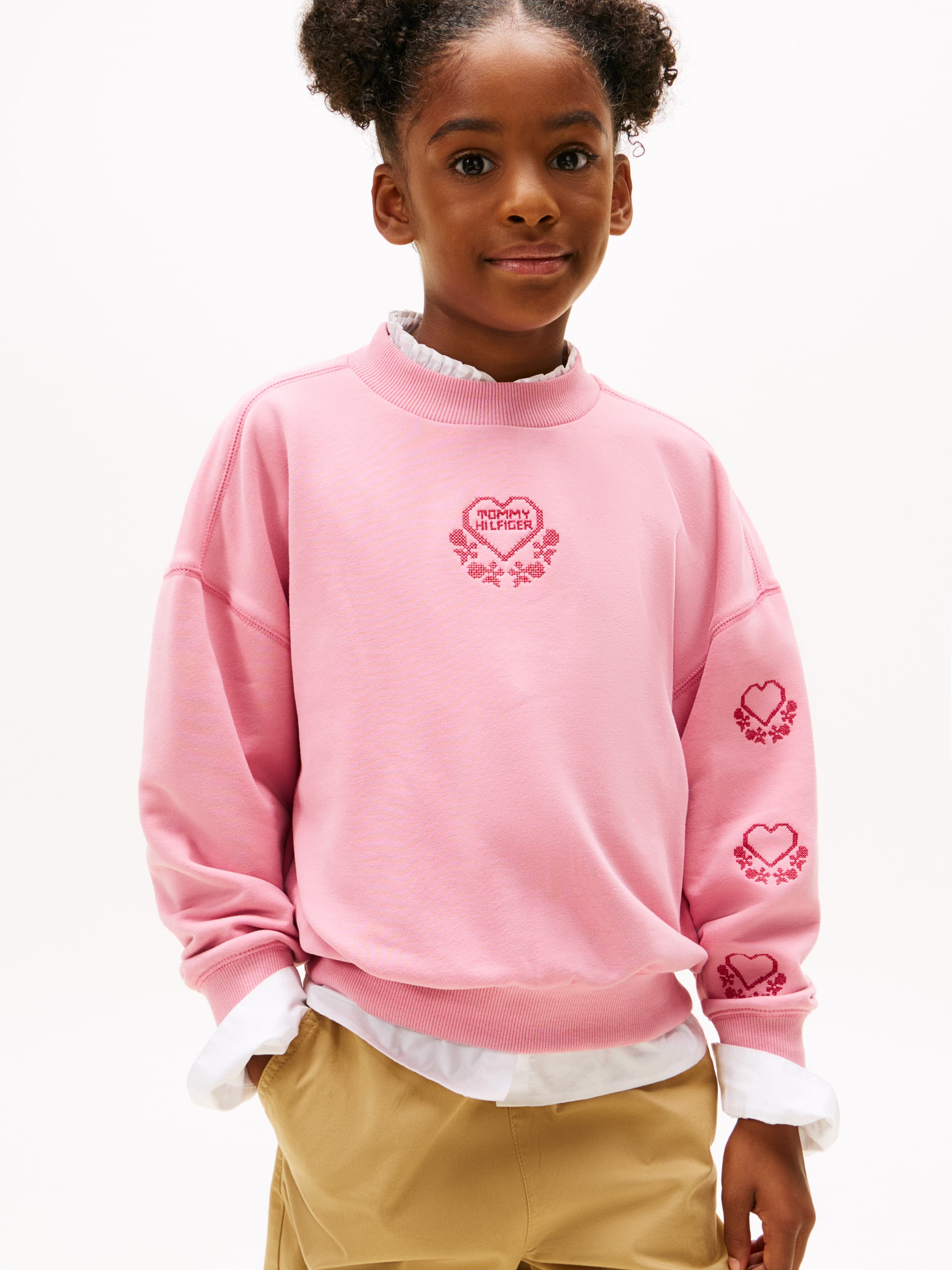 Heart Logo Embroidery Terry Sweatshirt