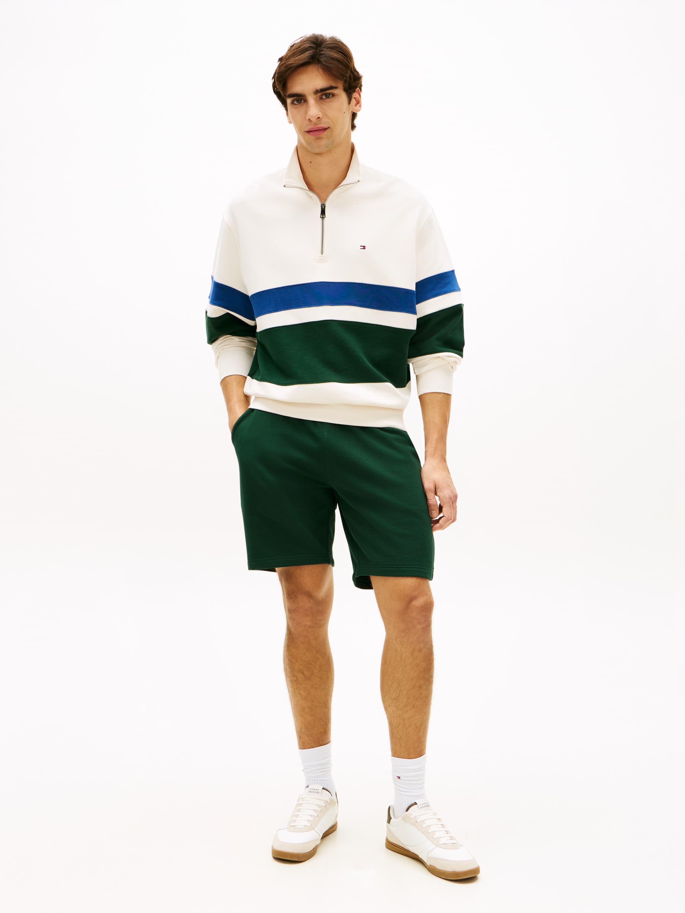 Flag Embroidery Terry Sweat Shorts